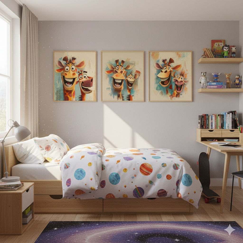Scandinavian kids room ideas with printable posters