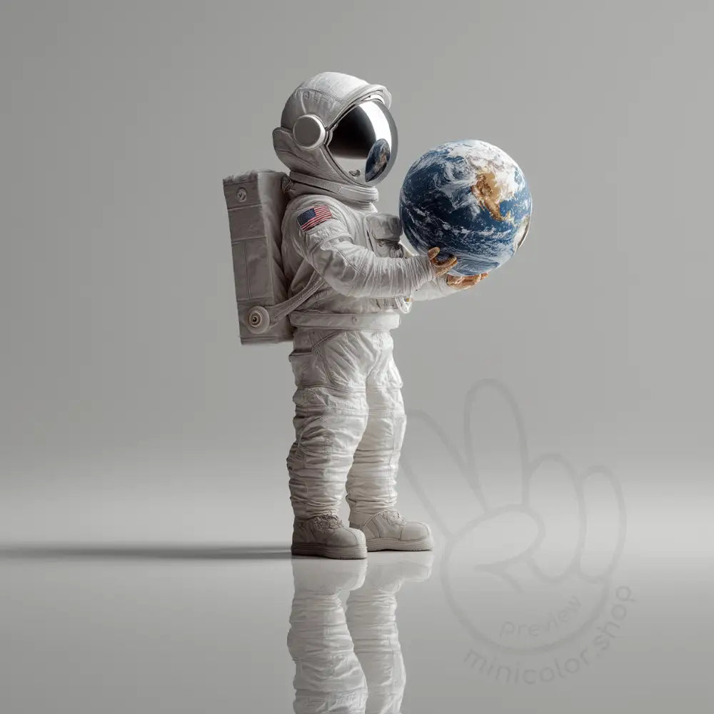 Astronaut examining Earth Printable Poster