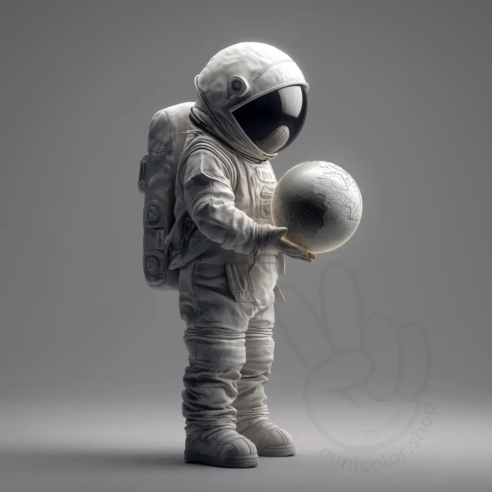Astronaut with moon sphere Printable Poster