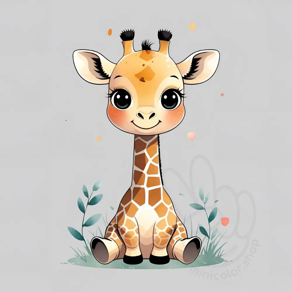 Baby giraffe side view