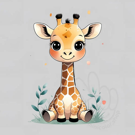 Baby giraffe side view