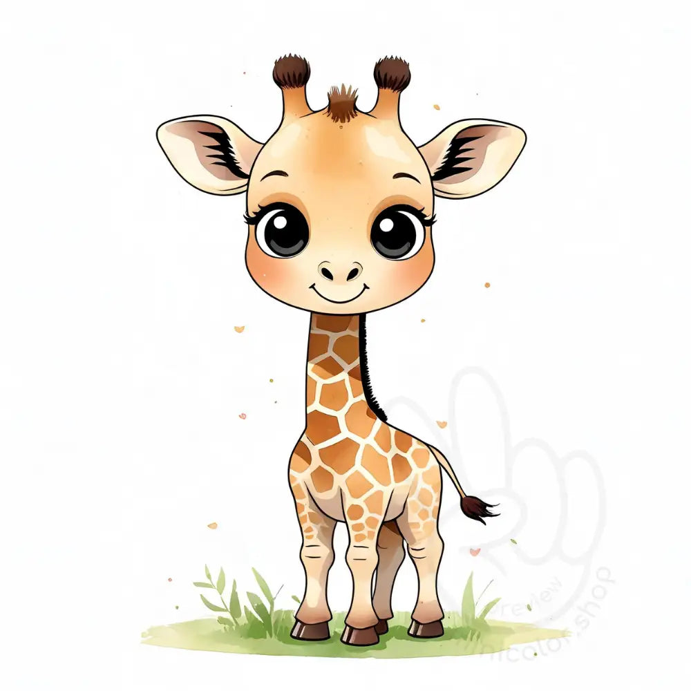 Baby giraffe smiling