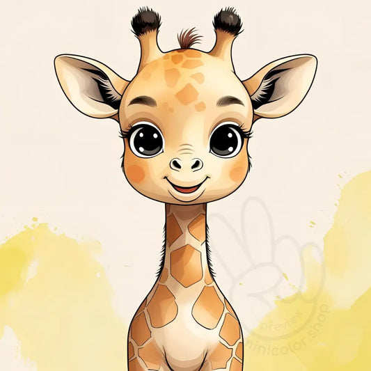 Baby giraffe with soft smile