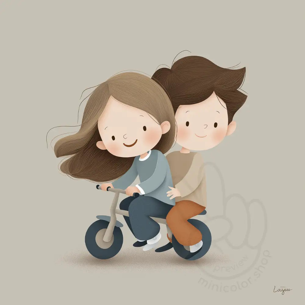 Boy and girl on bike