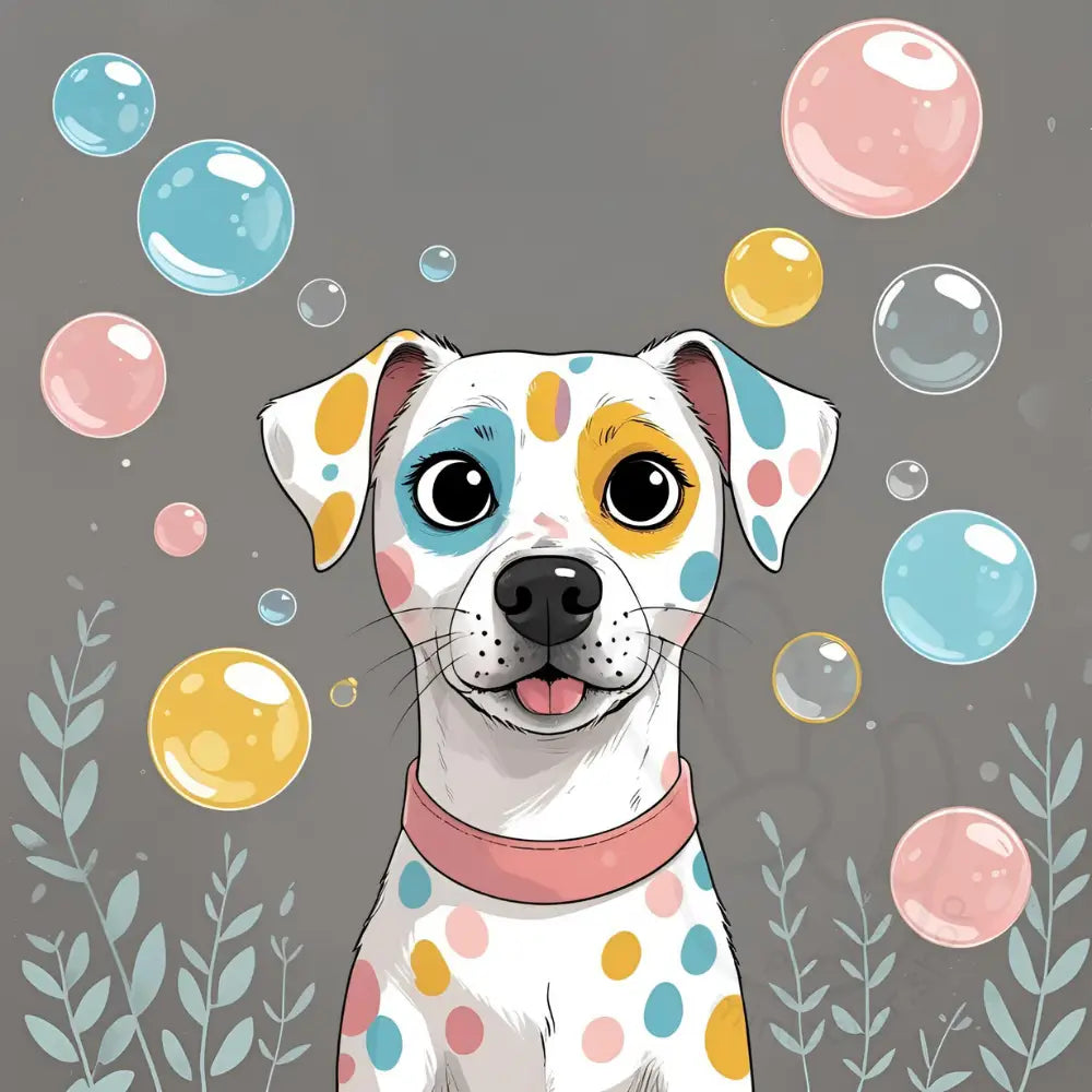 Cute dog with bubbles