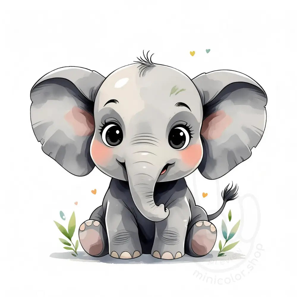 Cute elephant sitting