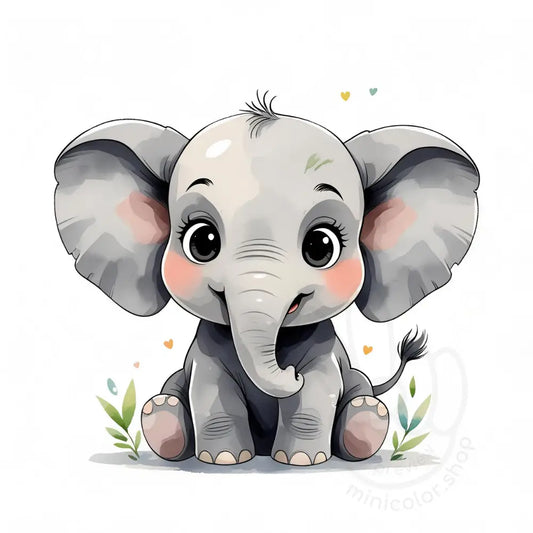 Cute elephant sitting