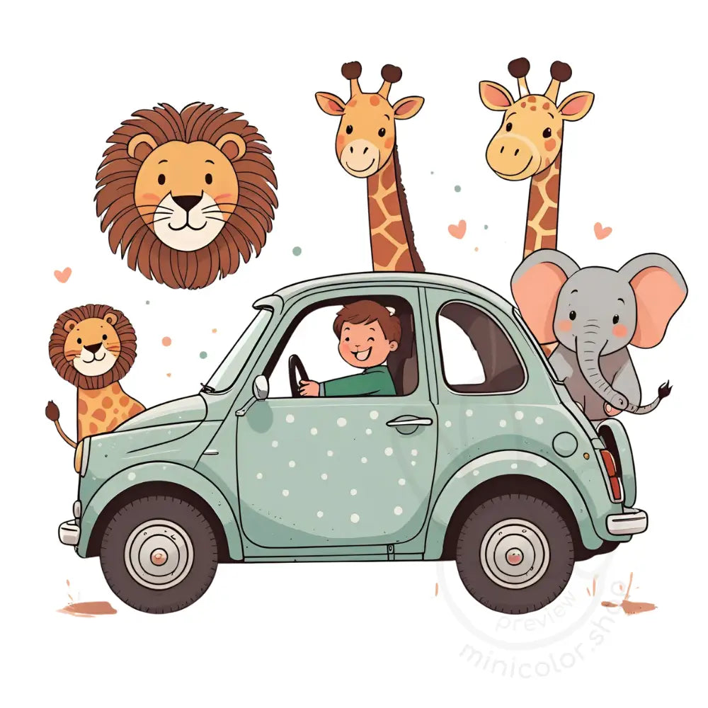Cute safari in car