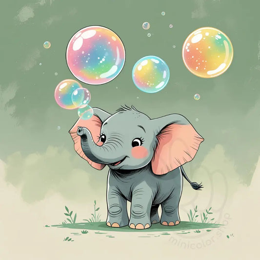 Elephant blowing bubble