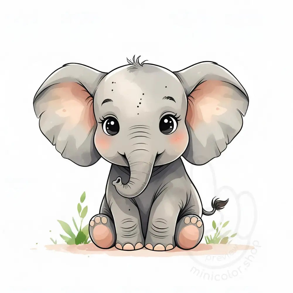 Elephant smiling with cheeks