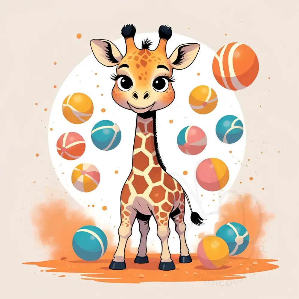 Giraffe with balls