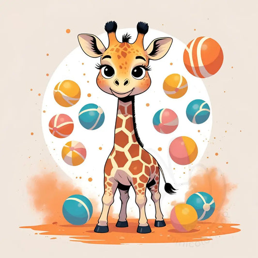 Giraffe with balls