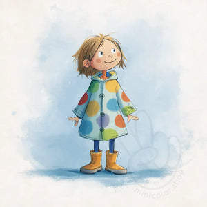 Girl in dotty raincoat