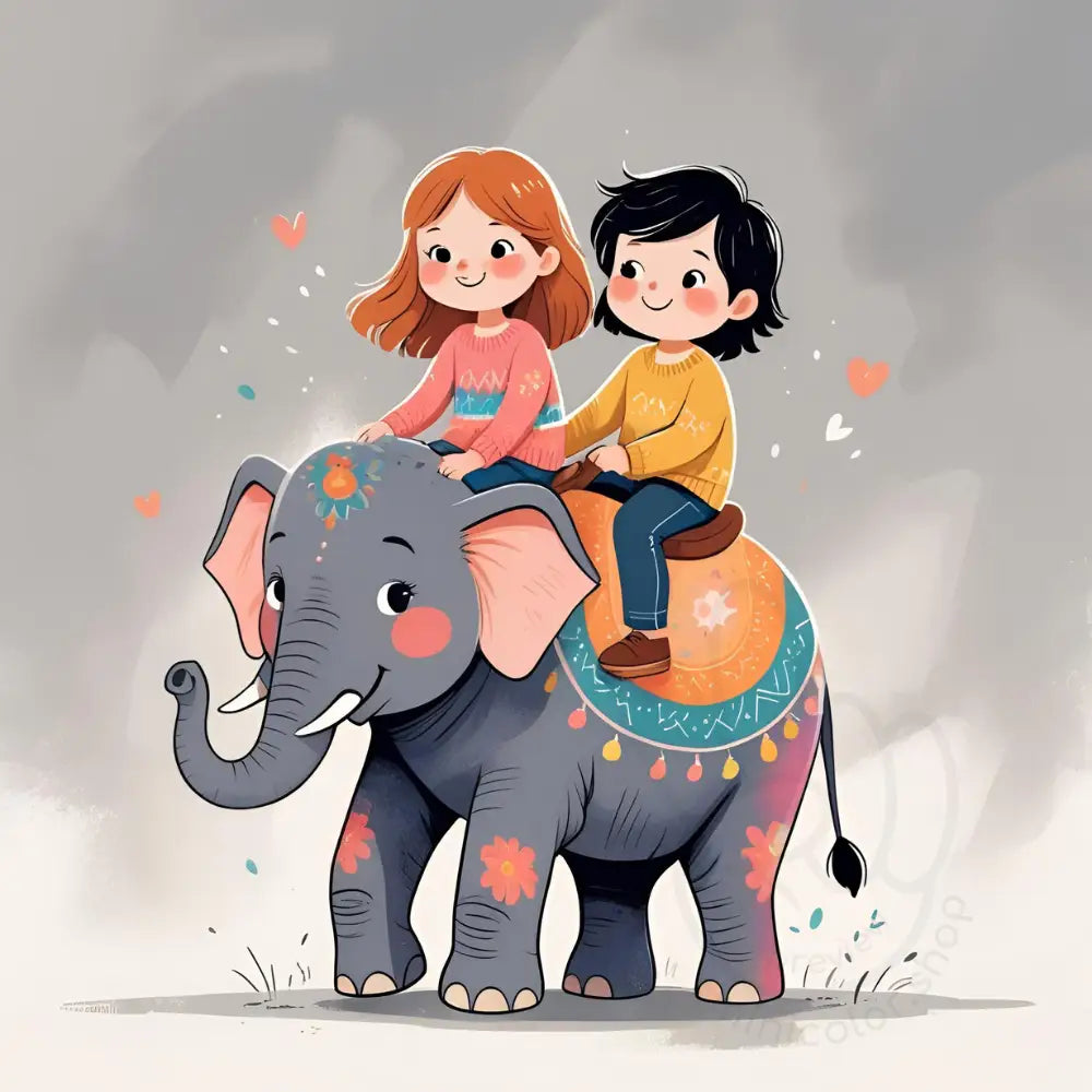 Girl on elephant ride