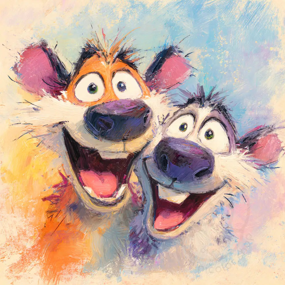 Happy animal friends closeup Printable Poster