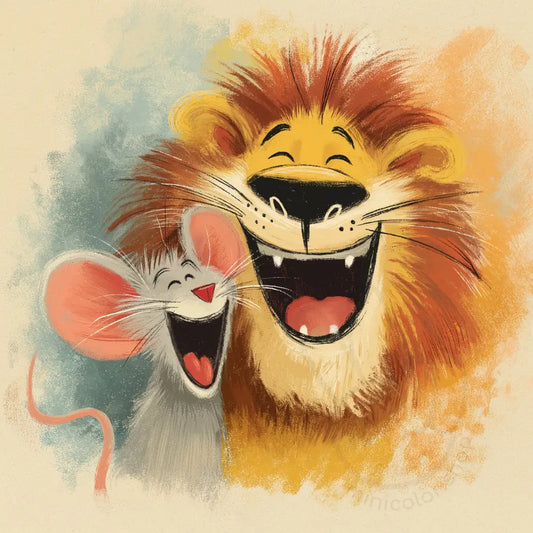 Happy lion closeup portrait Printable Poster