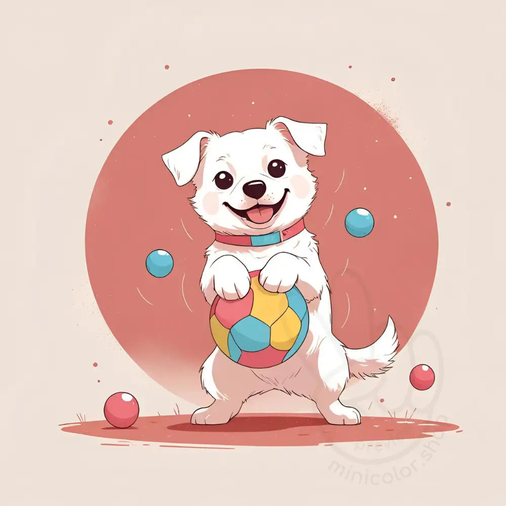 Happy puppy with ball