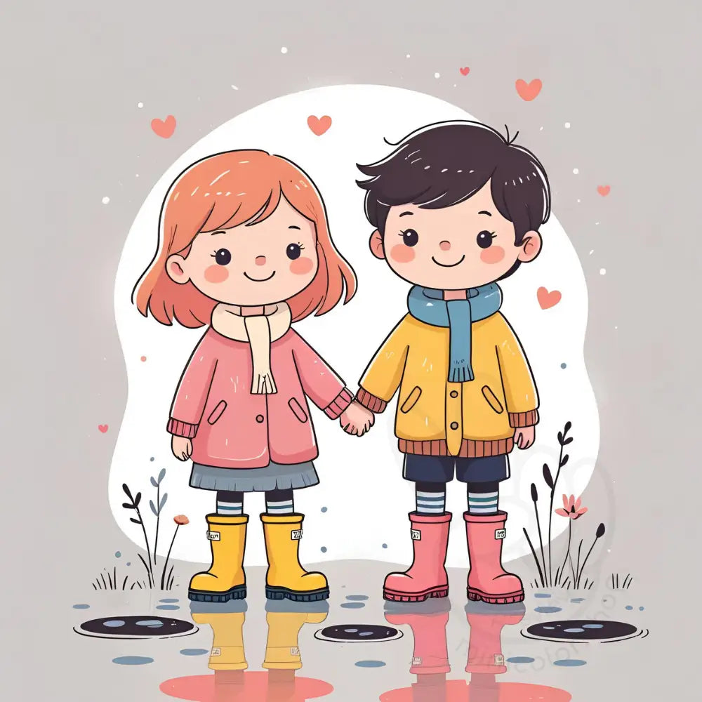Kids in raincoats