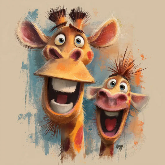 Laughing giraffe closeup Printable Poster