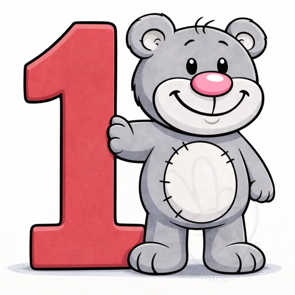 Minibear Number 1 Printable Poster