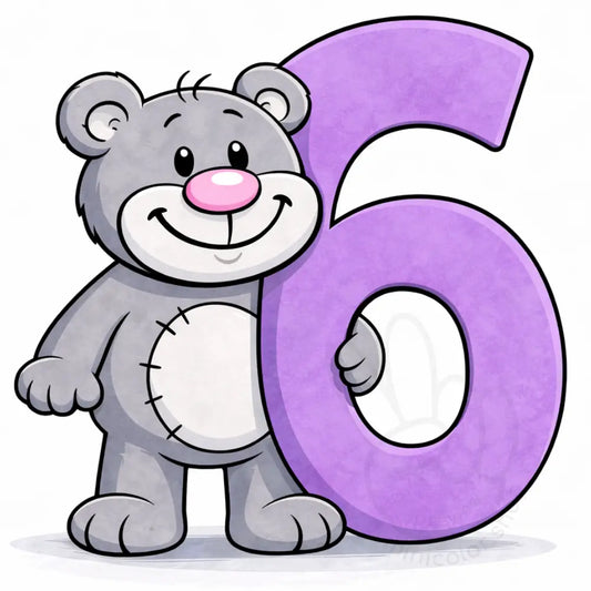 Minibear Number 6 Printable Poster