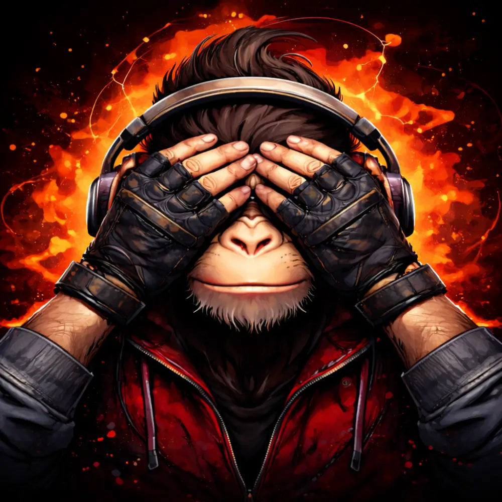 Monkey Blindfold 4000x4000 px Poster