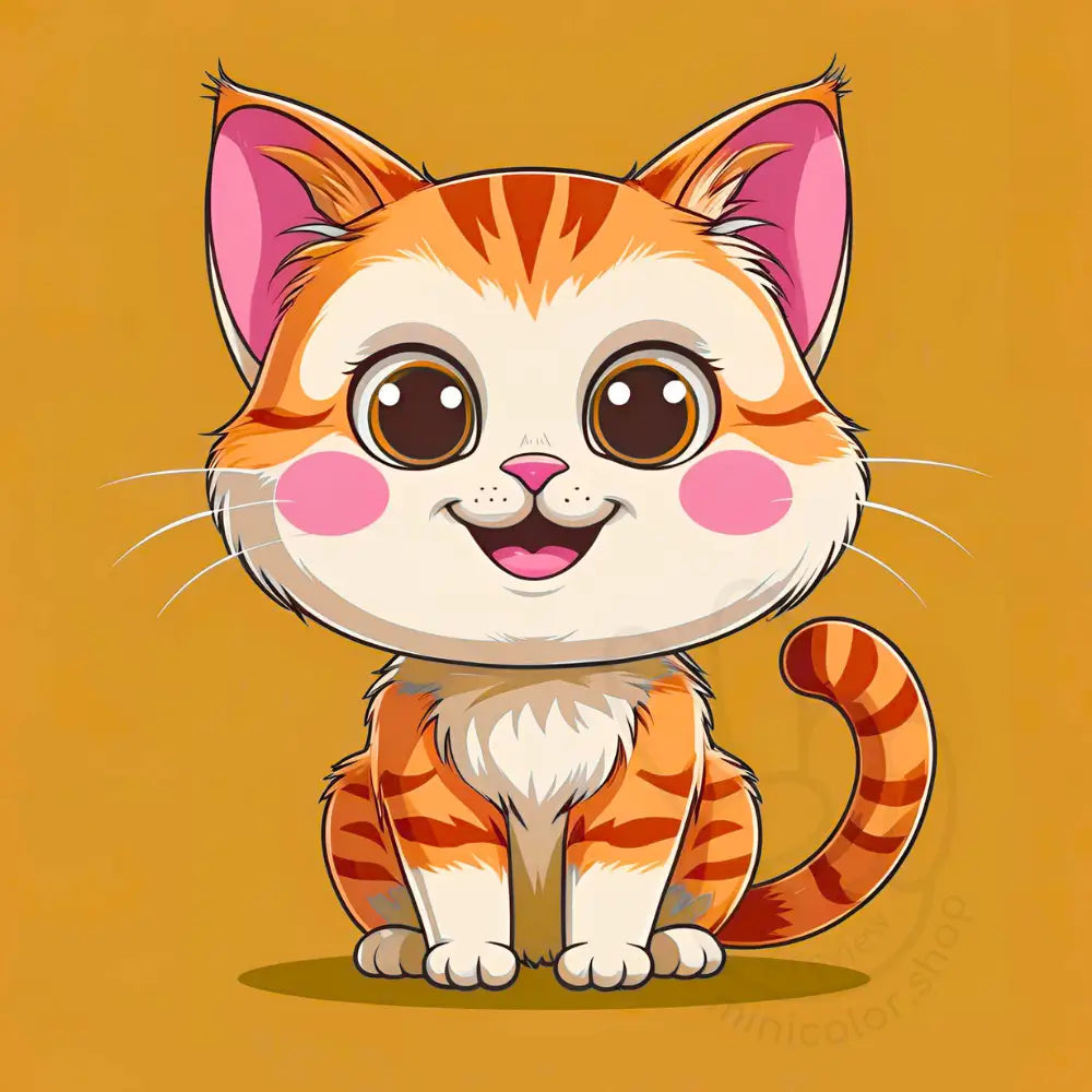 Orange cat smiling