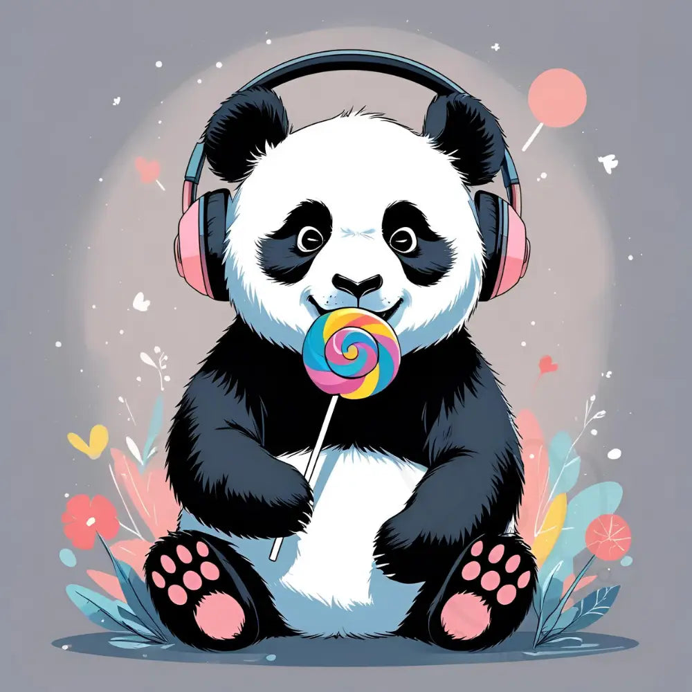 Panda holding candy