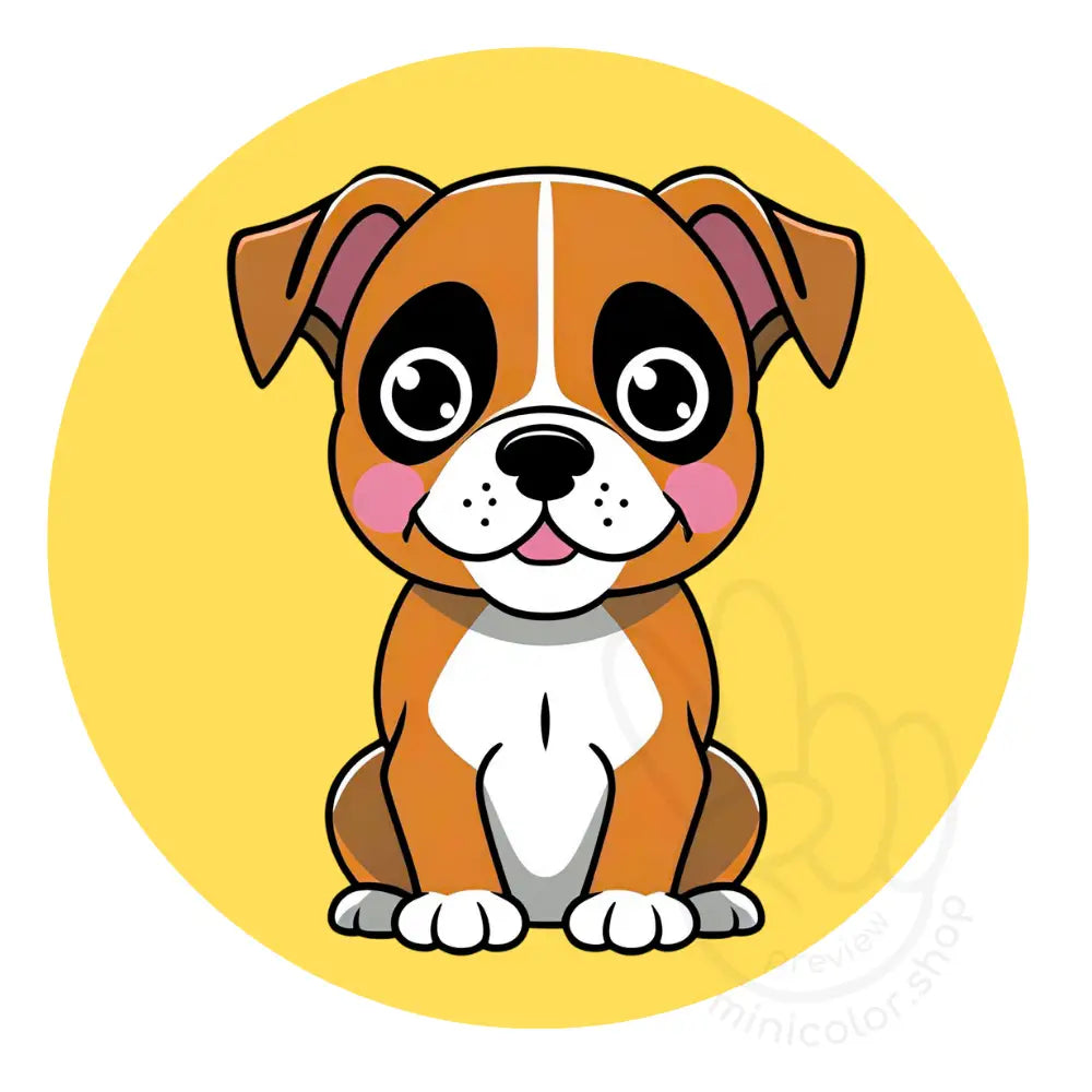 Puppy on yellow circle