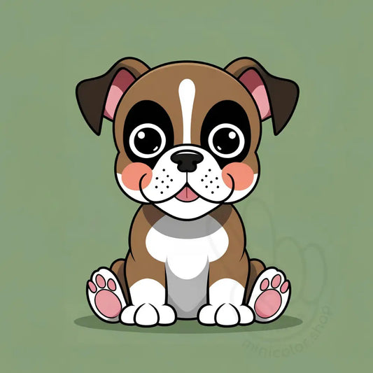 Puppy sitting with paw up