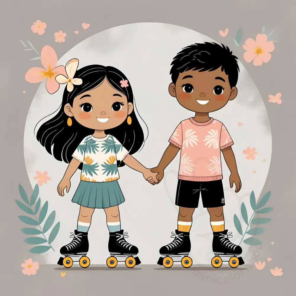 Roller skating friends