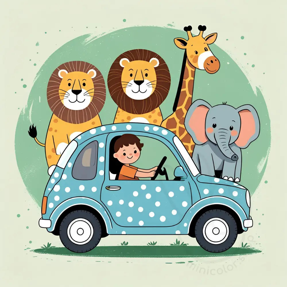 Safari friends in car
