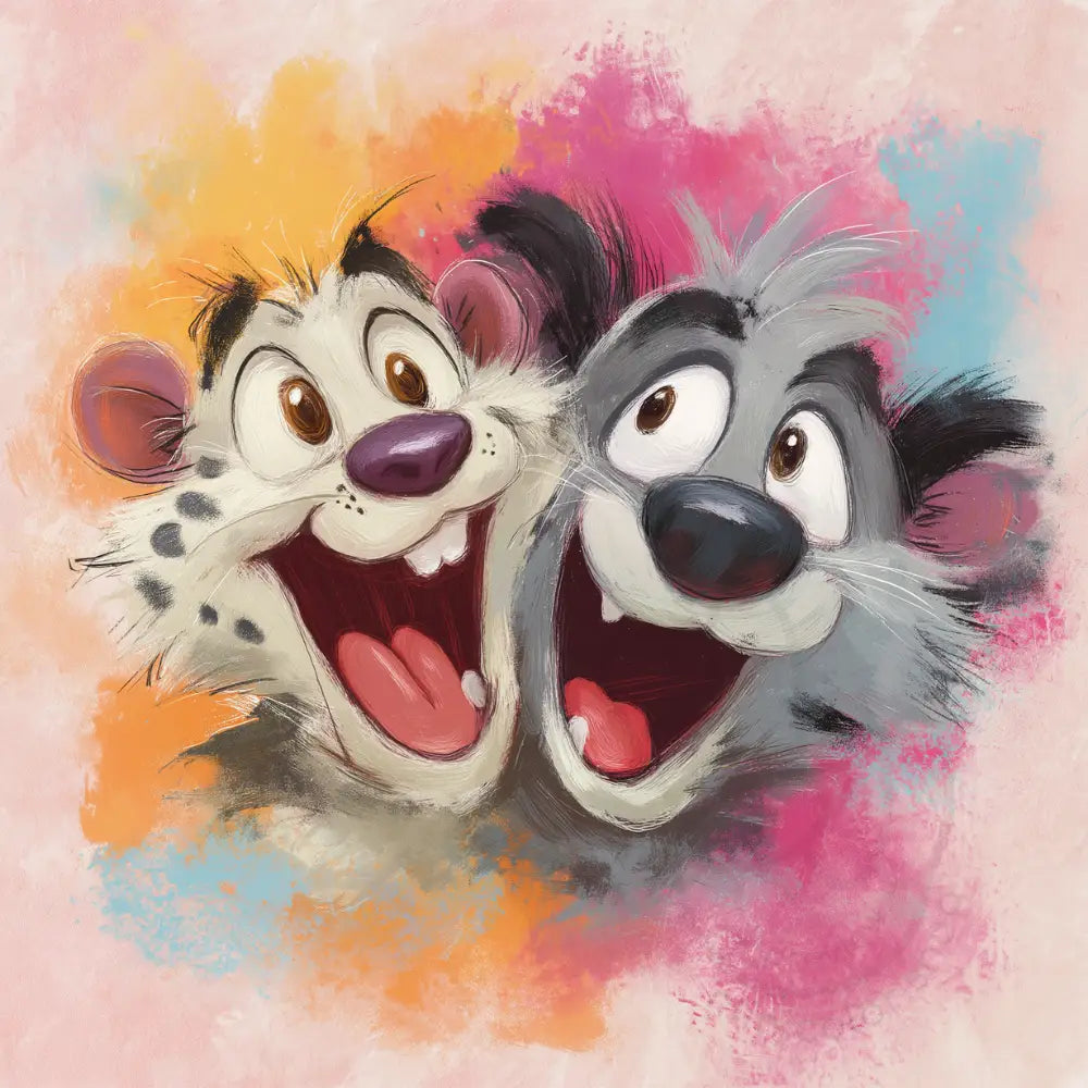 Smiling raccoon friends Printable Poster