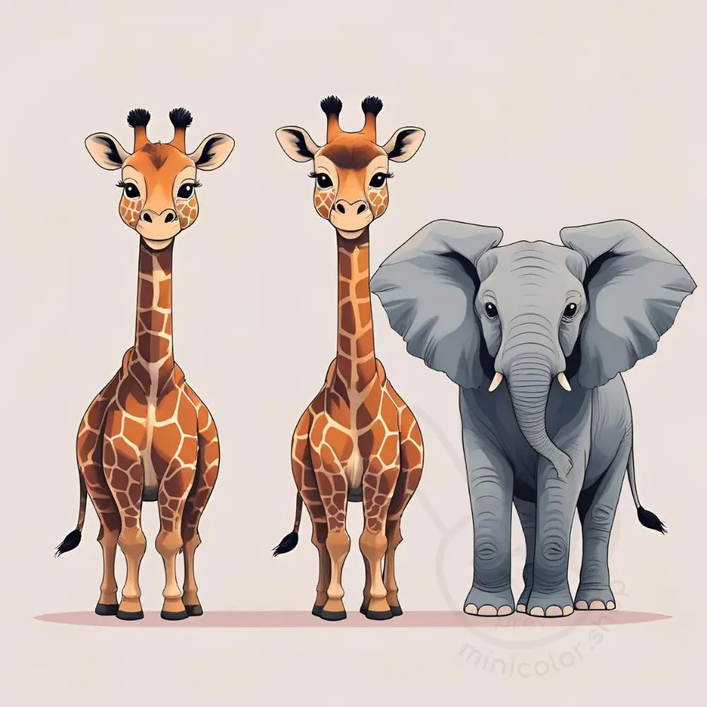 Two giraffes together