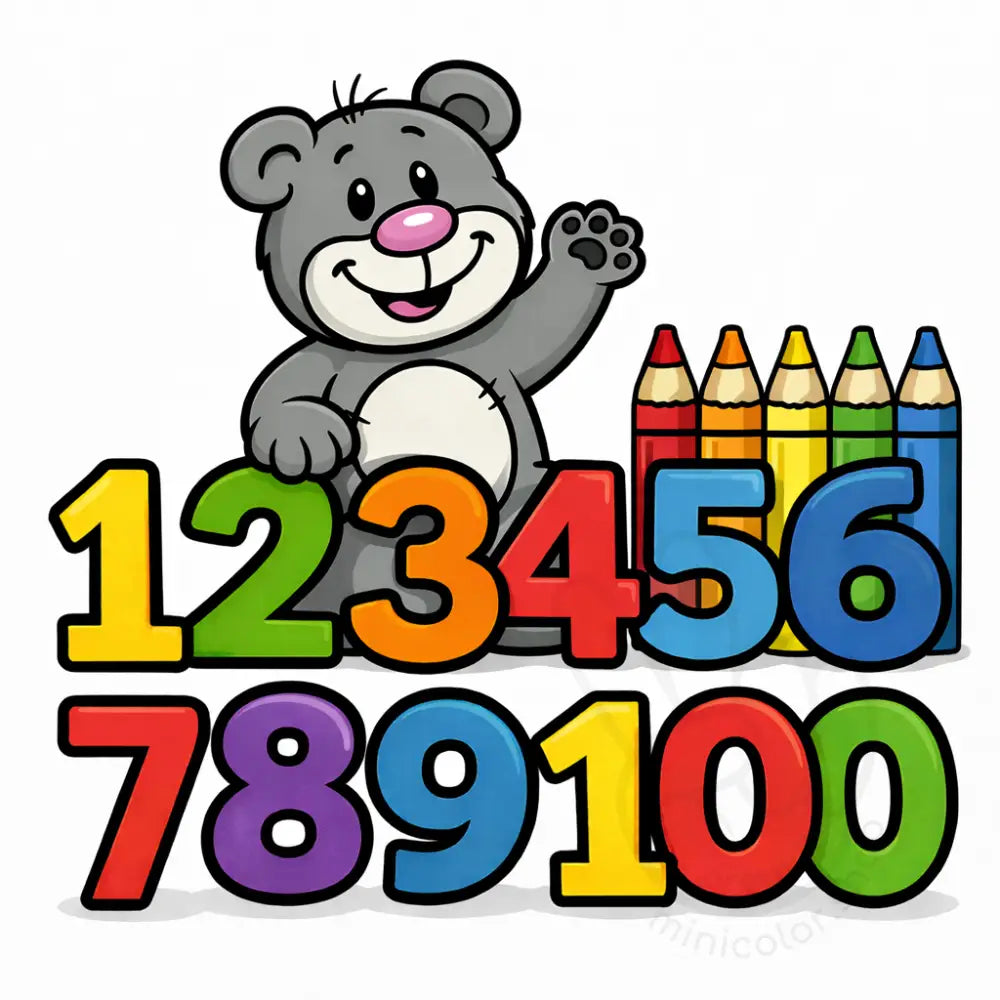 minibear counting 1–10 Printable Poster