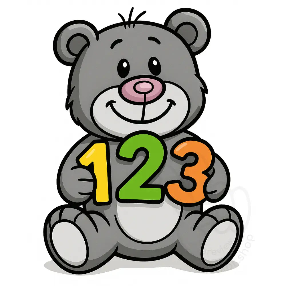minibear numbers Printable Poster