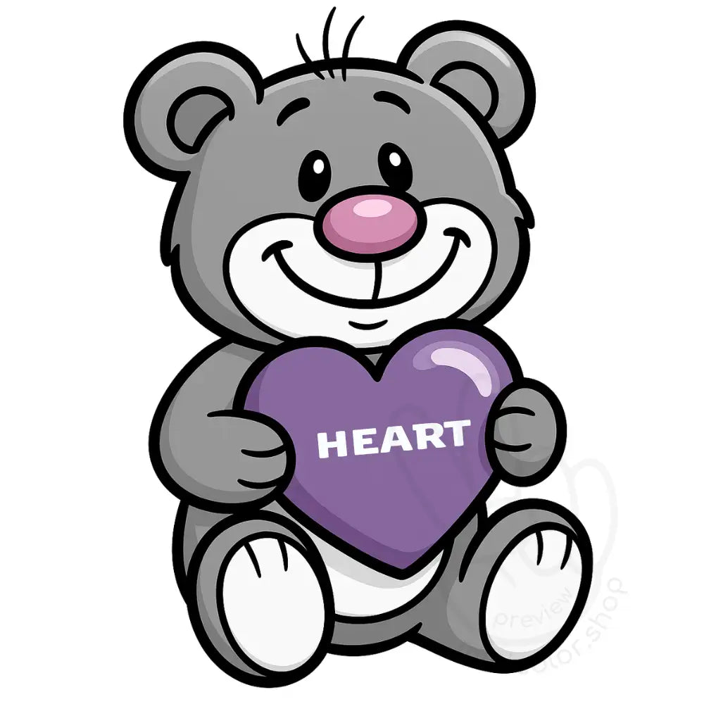 minibear shape – heart Printable Poster