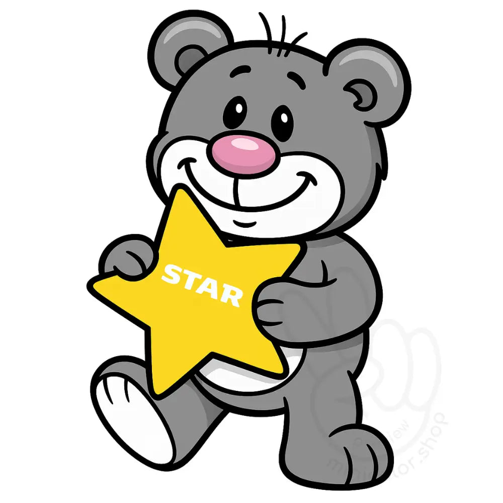 minibear shape – star Printable Poster