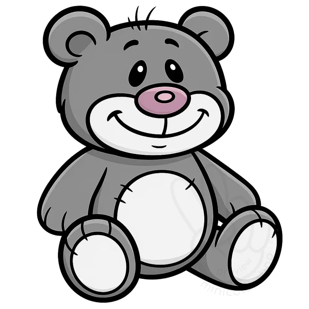 minibear sitting – smile Printable Poster