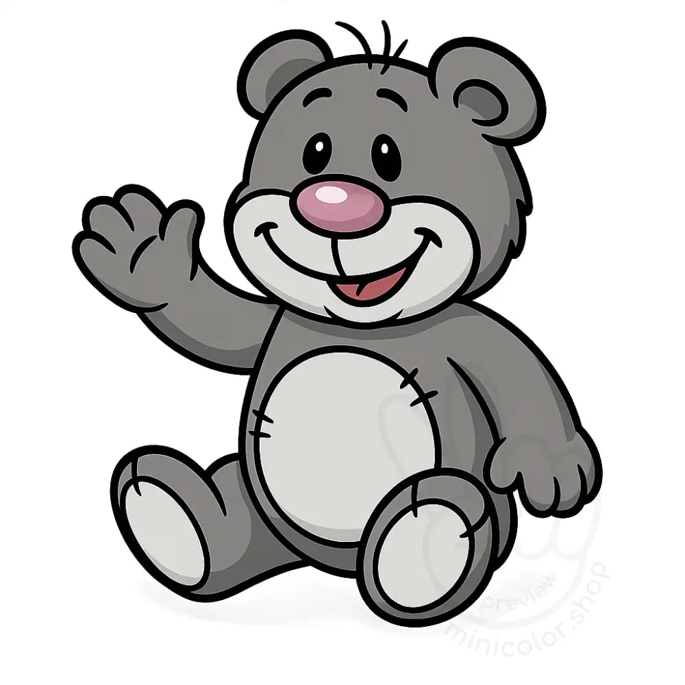 minibear waving – happy Printable Poster