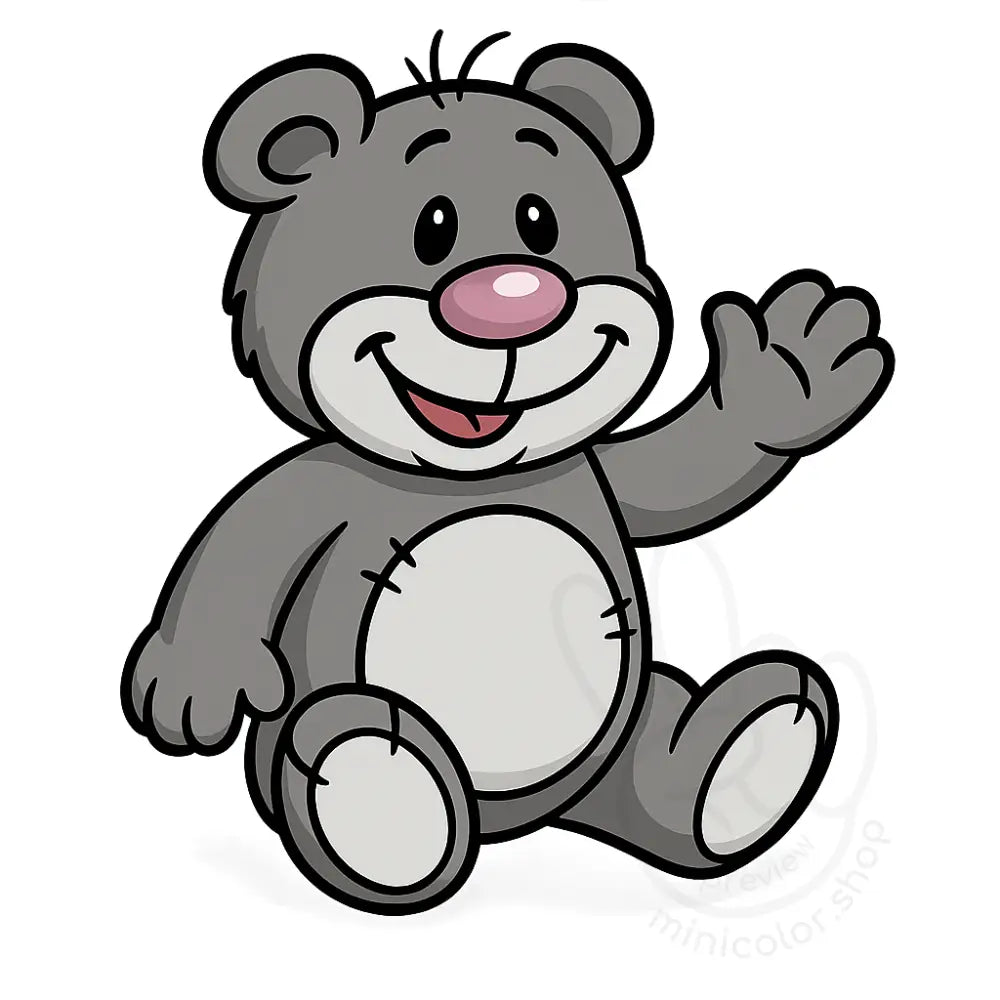 minibear waving Printable Poster