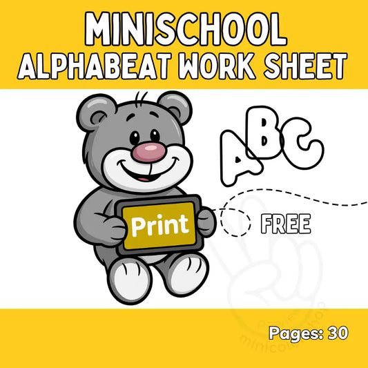 Minischool Alphabeat Work Sheet (Free) Printable Poster