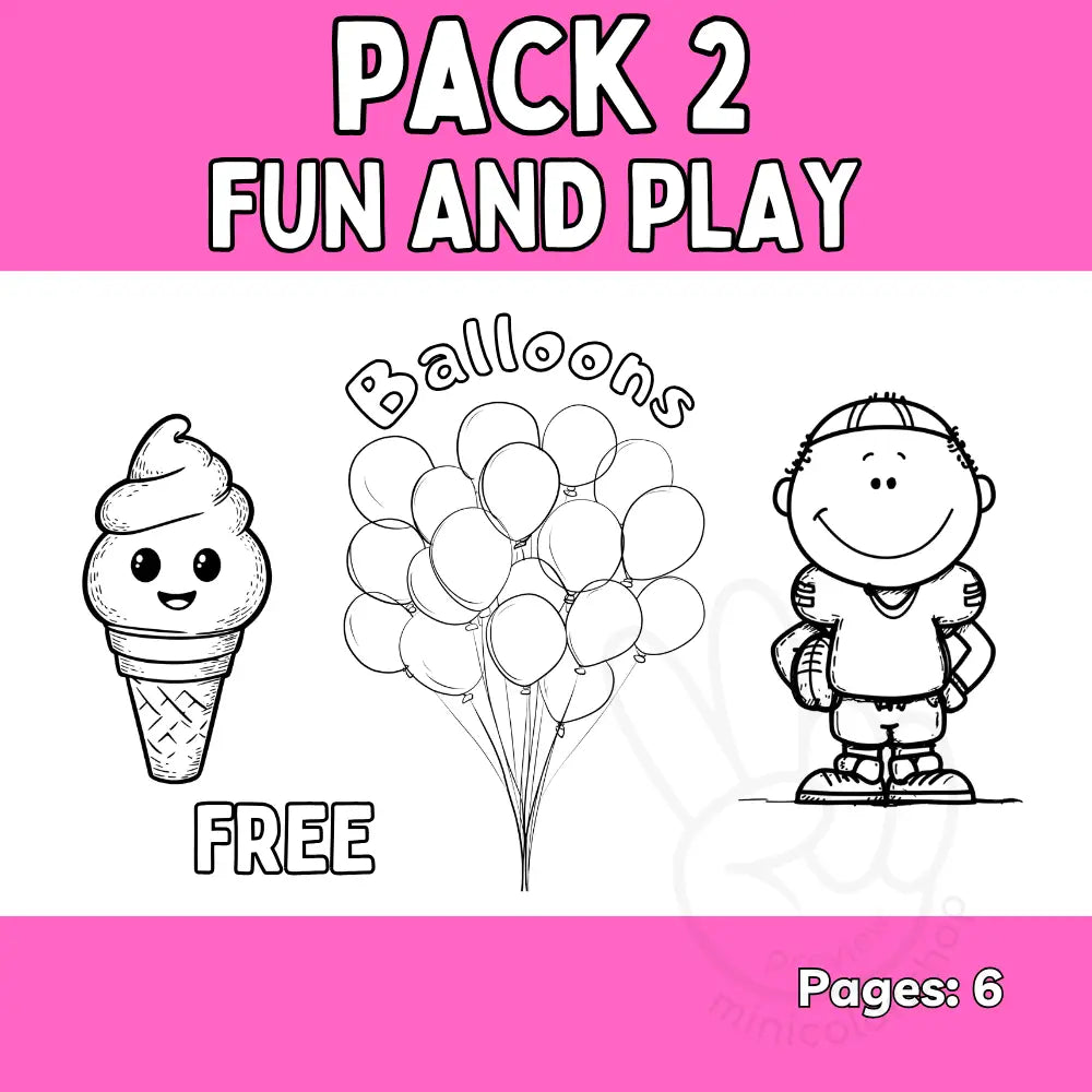 Free Fun & Play Coloring Pack – 4 Pages Free Pack