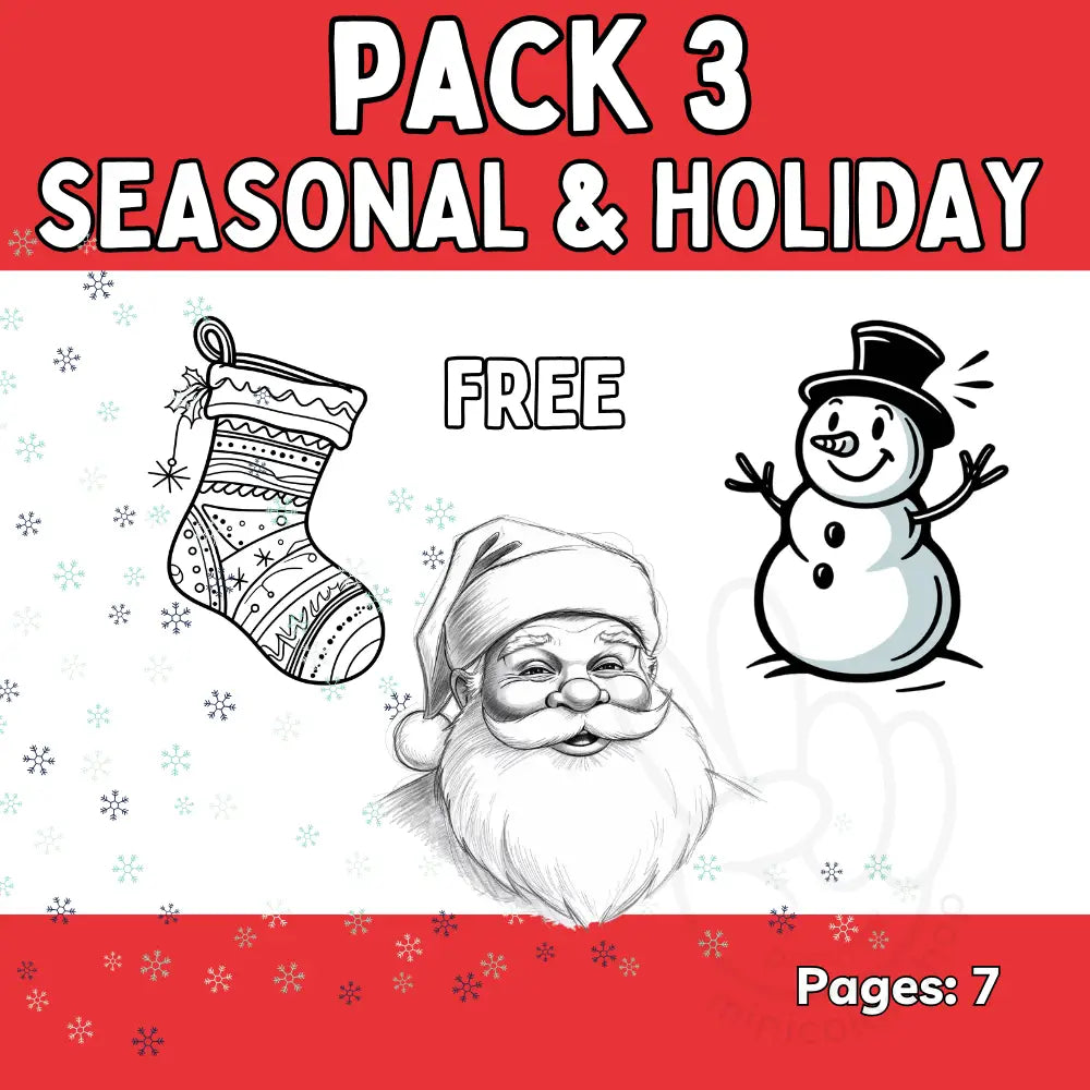 Free Seasonal & Holiday Coloring Pack – 5 Pages Free Pack