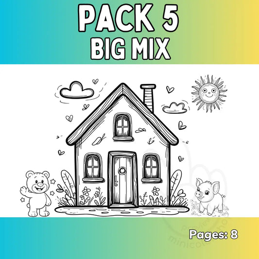 Free Big Mix Coloring Pack – 8 Pages Free Pack
