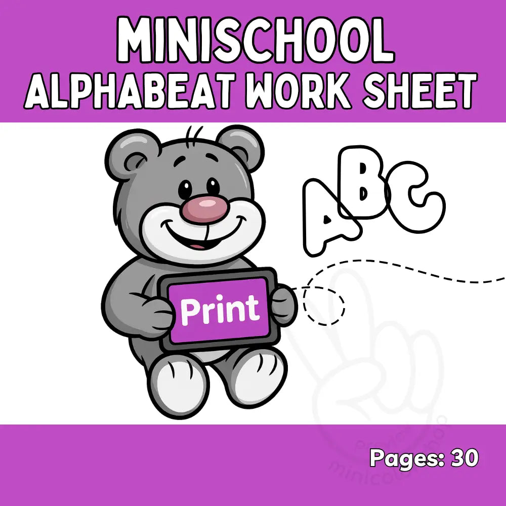 Minischool Alphabeat Work Sheet Printable Poster