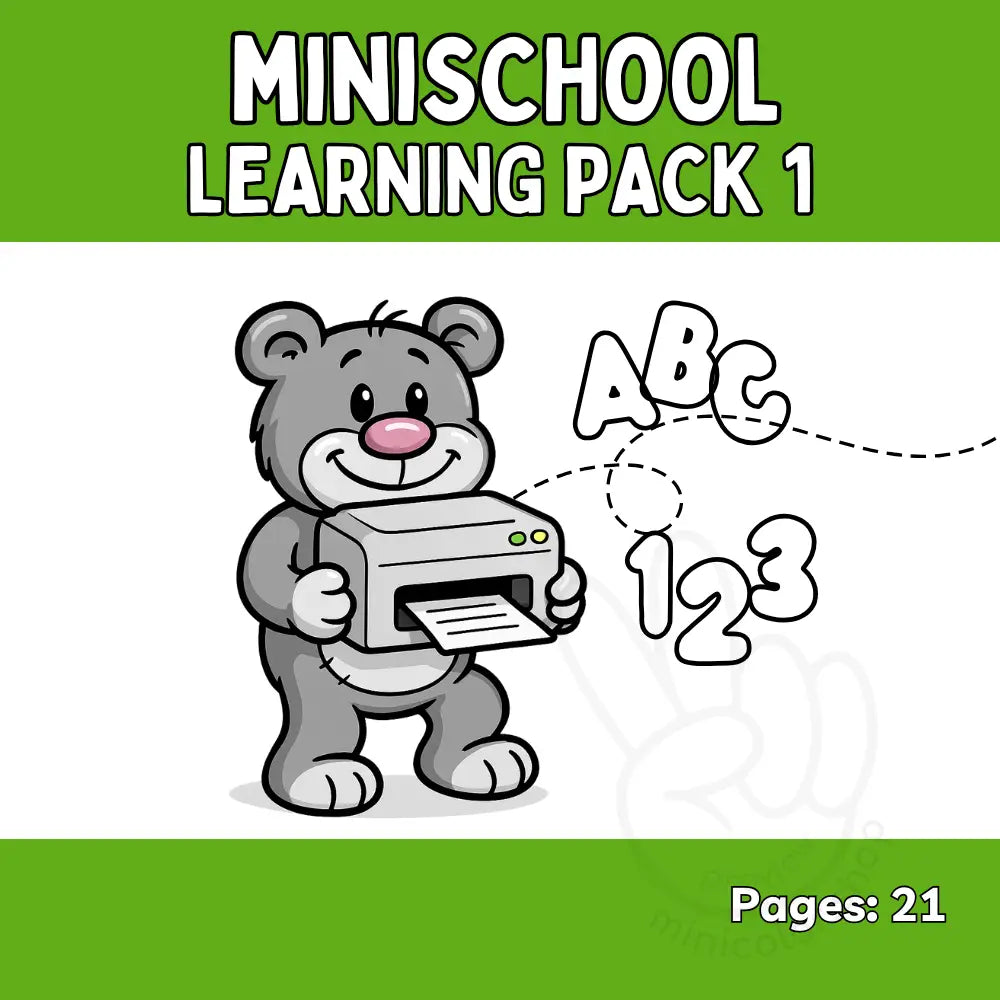 Minischool Learning Pack 1 – 21 Pages Digital Prints