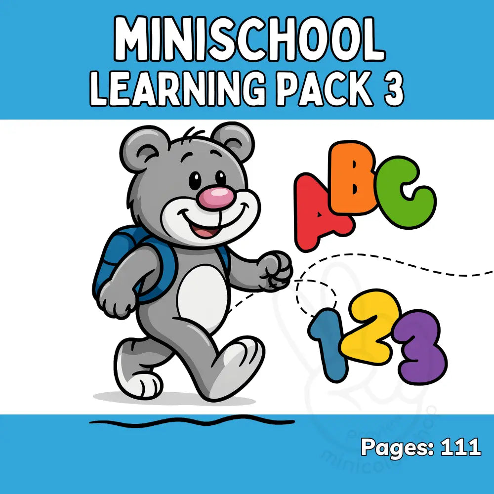 Minischool Learning Pack 3 – 111 Pages Digital Prints