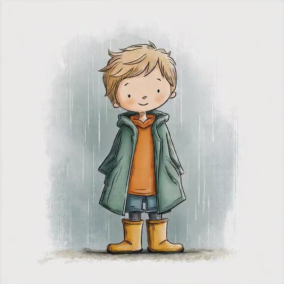 Boy in green coat