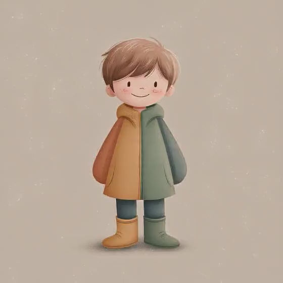 Smiling boy in coat